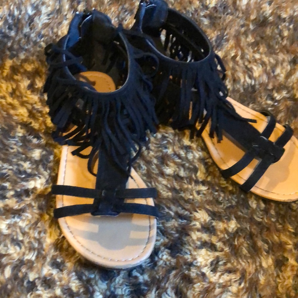 Black Sandals Size 3 Girls